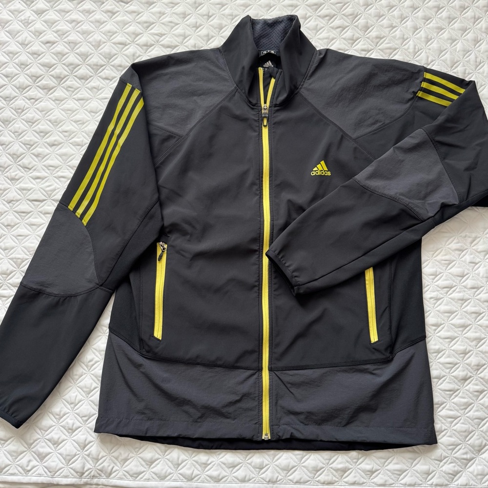 Adidas Men's Formotion Running Black Yellow Full Zip Jacket Size XXL